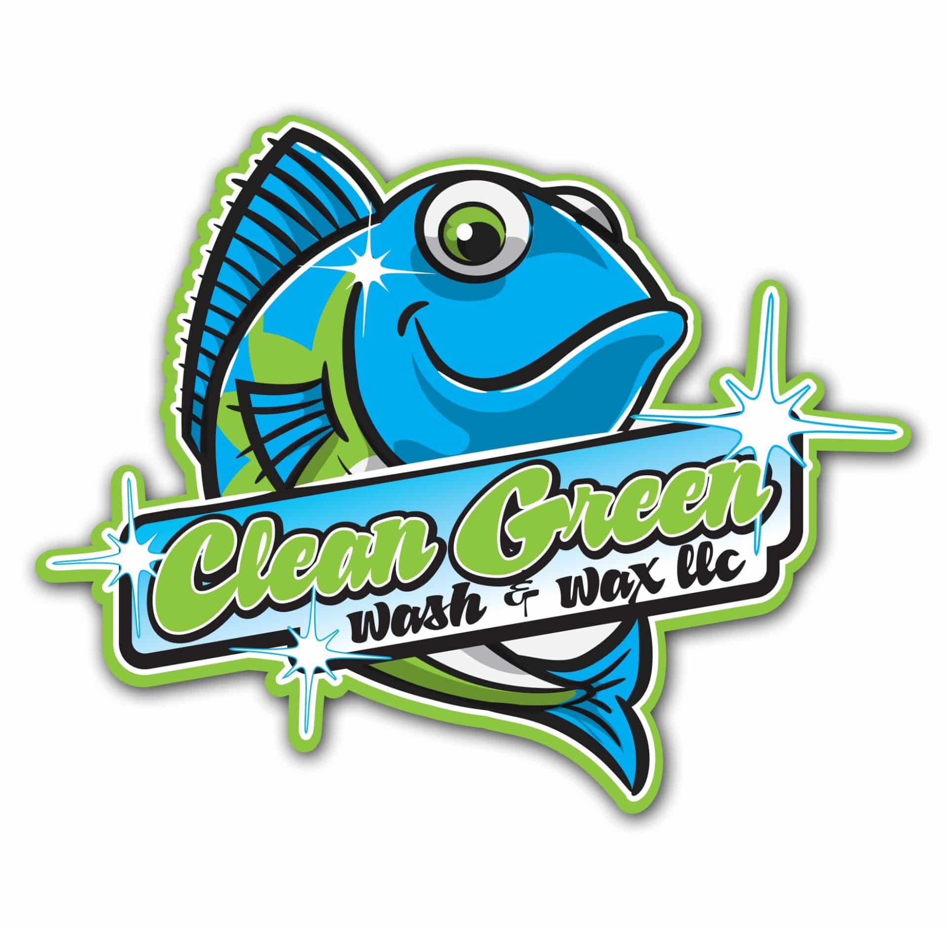 Clean Green Wash Logo Design